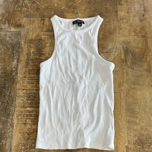 J. Crew White Ribbed Tank